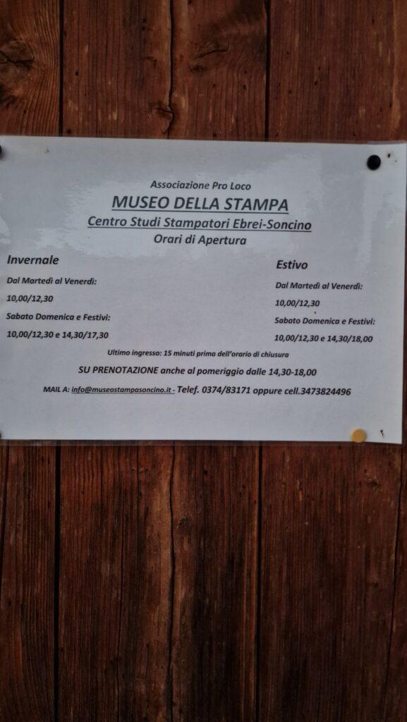 Orari Museo Della Stampa Soncino Casa Vedere 2