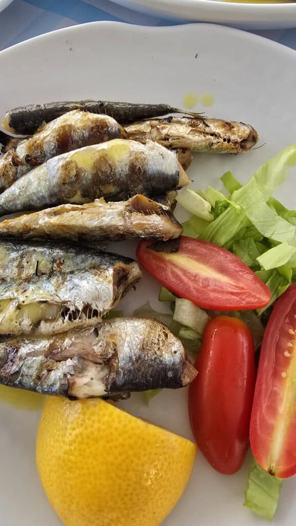 Sardine grigliate Mykonos Taverna Kavos