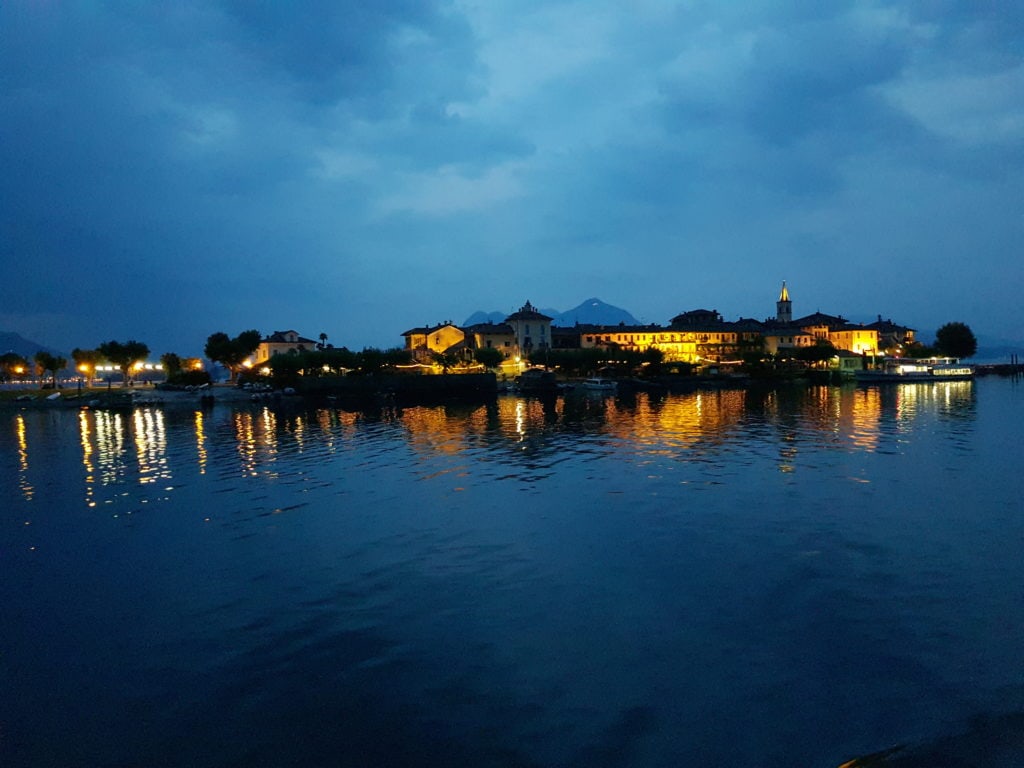 The Beautiful and Fisherman’s Island by night Lake Maggiore