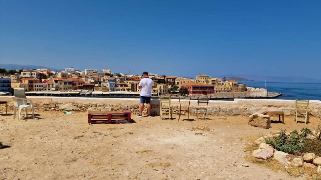 Harbour Balcony Ancient Venetian Harbor Chania Crete Greece