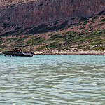 Speedboat that takes you from Falassarna beach to Balos black speedboat
