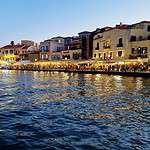 Crete Chania things to do Old Venetian Harbor by night 2