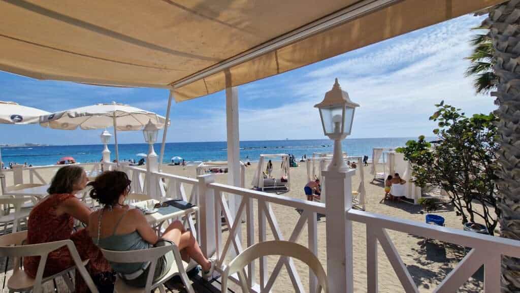 South Tenerife beaches bar Playa de Duque