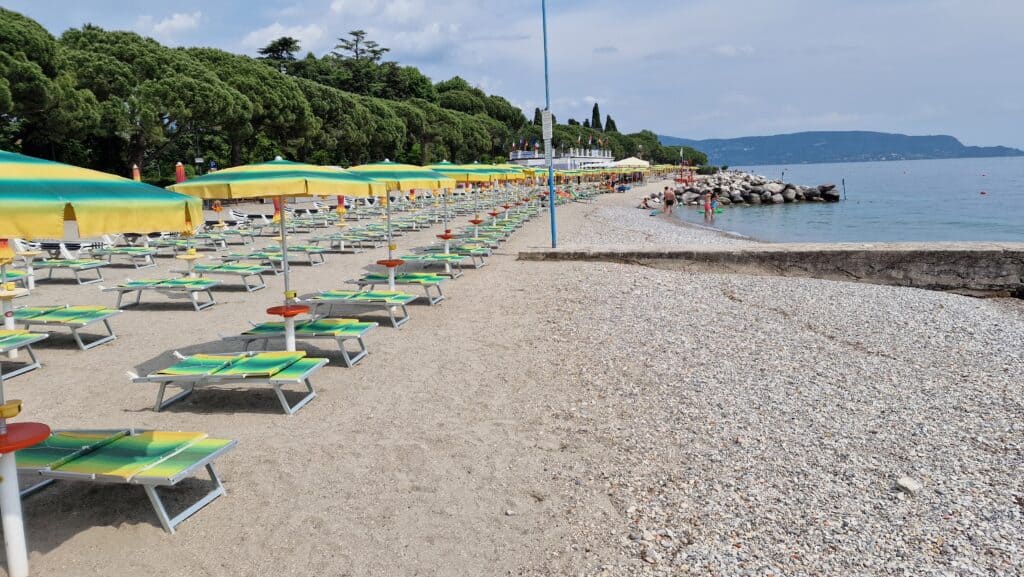 Toscolano Maderno sandy beach Lake Garda Italy