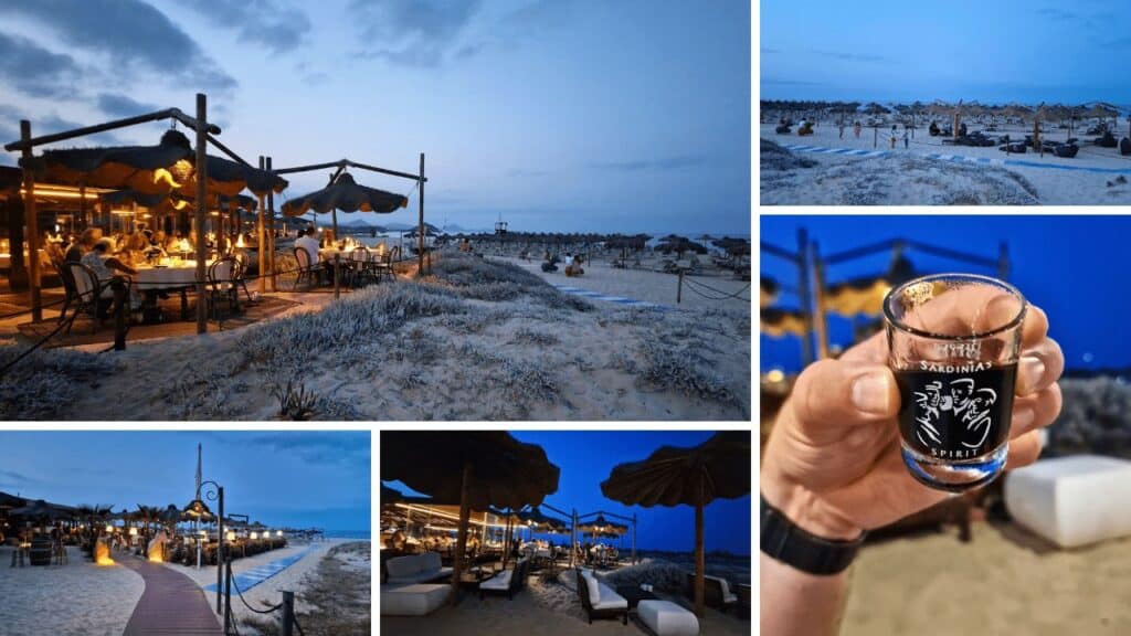 Sardinia Costa Rei beaches Cala Sizias beach by night