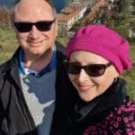 Ila at Arona Lake Maggiore panoramic viewpoint sharing local travel experience.