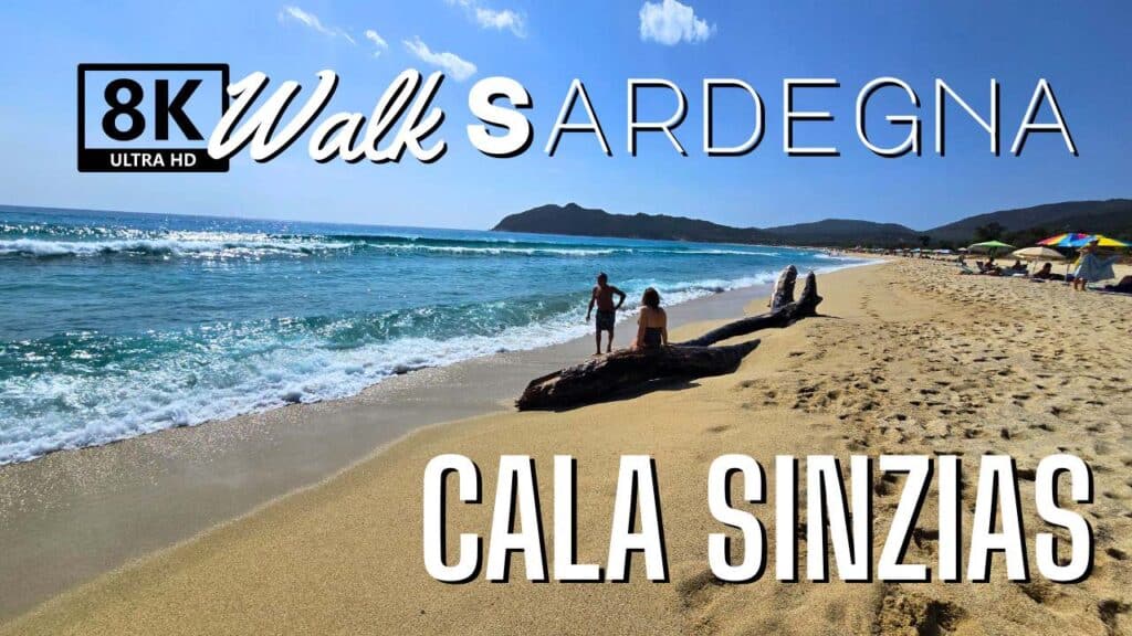 Cala Sinzias: Discover the Endless White Sands of Costa Rei, Sardinia 2 Cala Sinzias Beach Costa Rei Sardinia 8K Ultra HD video walking tour