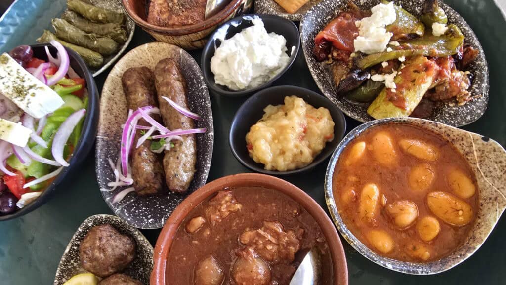 closeup moussaka stifado warm greek dishes rhodes taverna comfort food