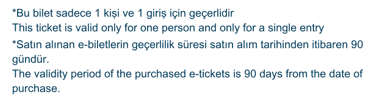 Specific notes from an official Galata Tower e-ticket showing the 90-day validity and single entry rule.