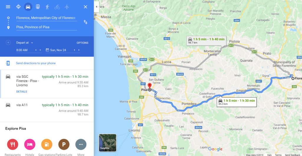 Florence to Pisa