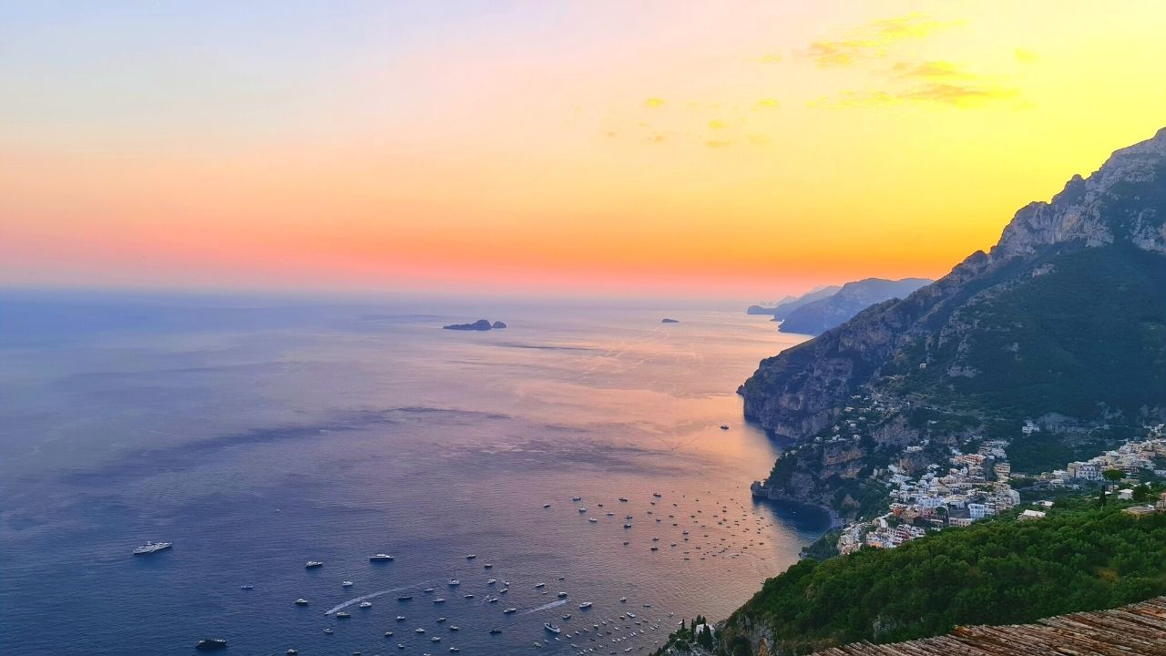 Best Amalfi Coast Sunset Positano Italy tagliata positano sunset