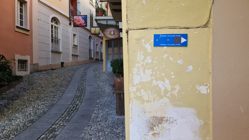 streets in the historic center trail Cannero Riviera Lake Maggiore in winter tripilare scaled