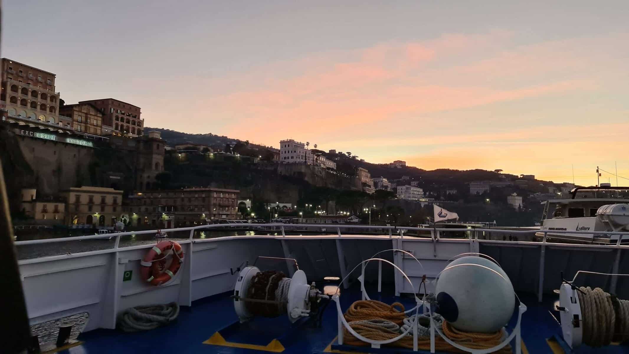 Amalfi Coast in winter Sorrento Italy sunset