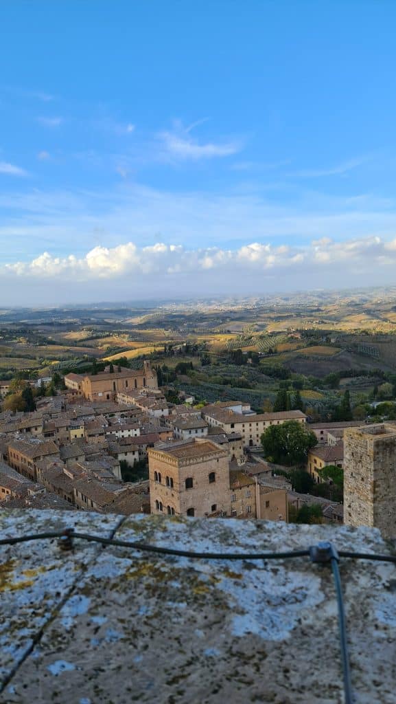 Tuscan village San Gimignano Italy torre grossa tower and tuscany view tripilare 11