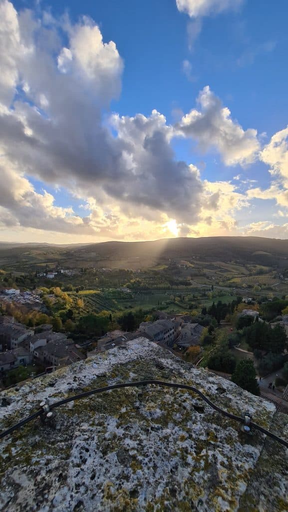 Tuscan village San Gimignano Italy torre grossa tower and tuscany view tripilare 15