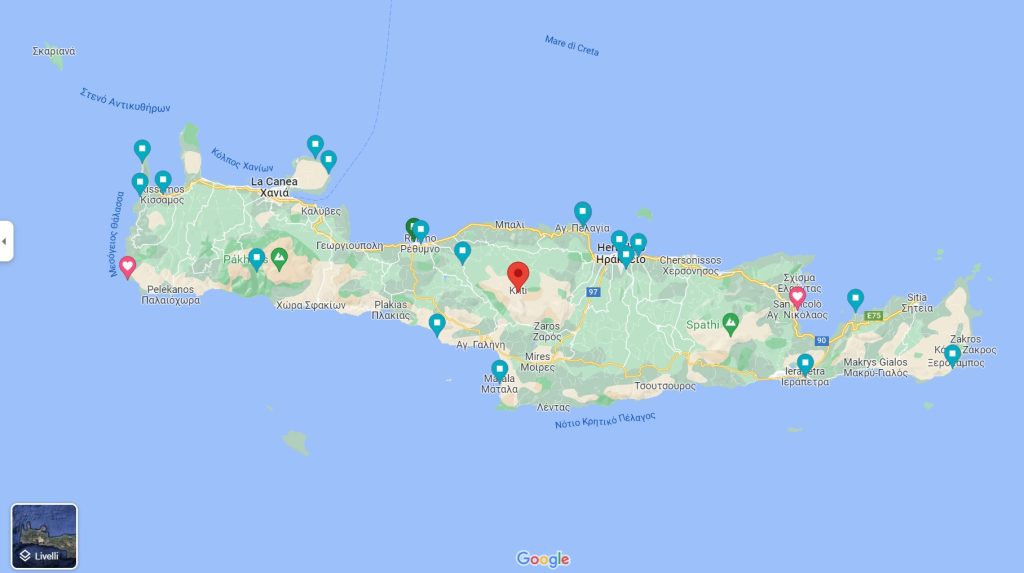 map Crete things to do Top 7 beaches Crete Elafonisi beaches included