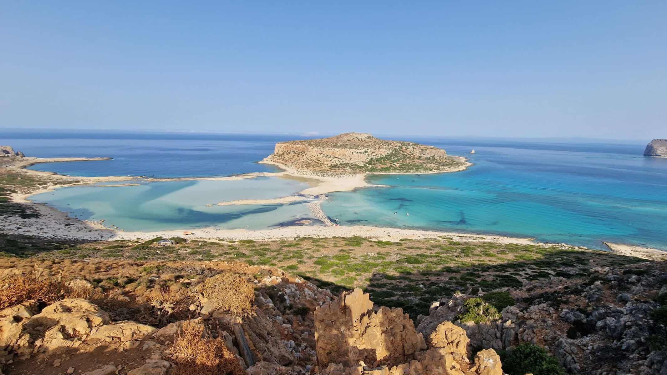 Balos beach balos lagoon from above path Crete things to do Top beaches Crete tripilare 5