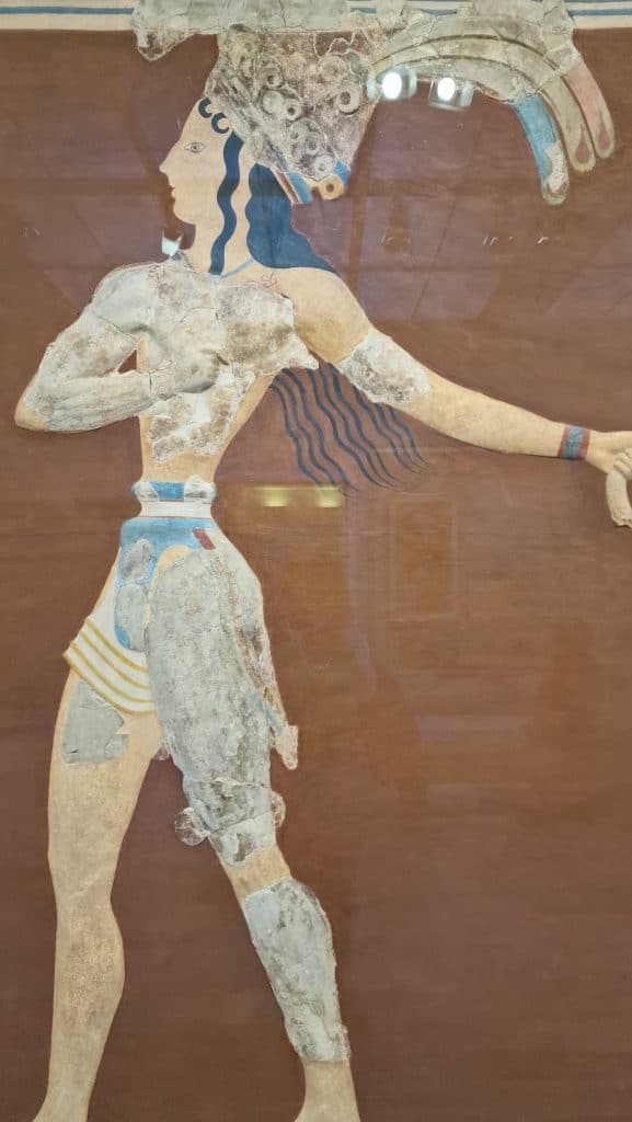 Prince of the Lilies fresco in Knossos what to see in Heraklion Crete