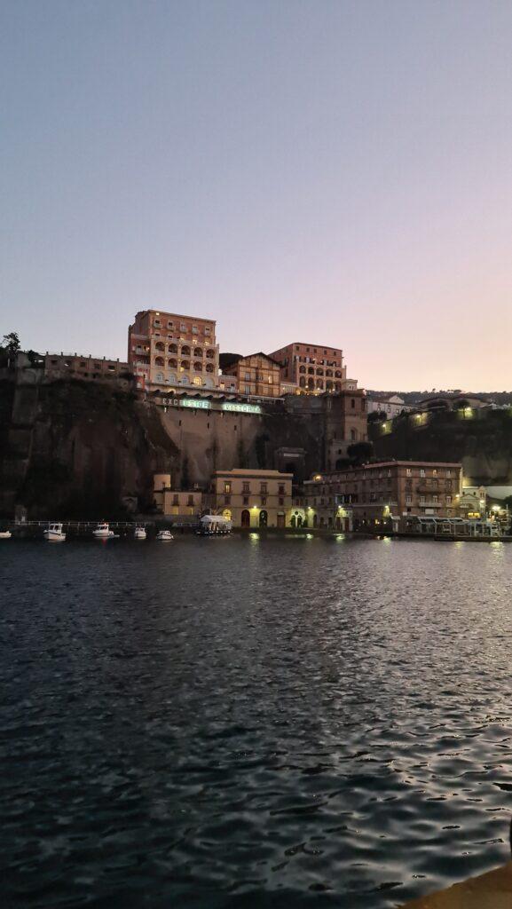 Sorrento in winter from the boat at the sunset Sorrento Coast and Grand Hotel Excelsior Vittoria 3