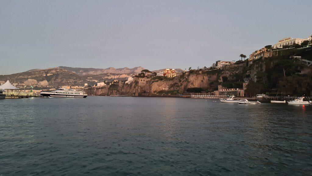 Sorrento in winter. Sorrento Coast in the evening from Marina Piccola 2