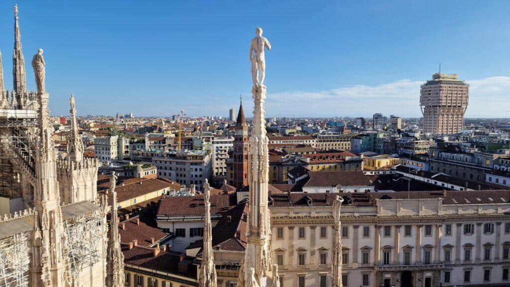 Things to do in Milan Terraces of the Cathedral on the Duomo rooftops Duomo Square and Milan Skyline 1