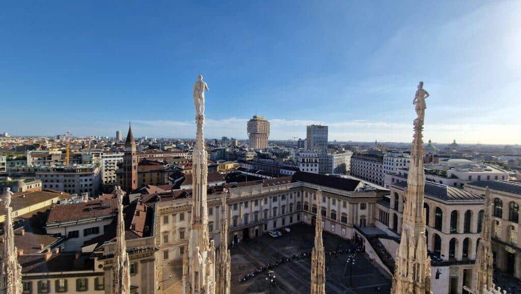 Things to do in Milan Terraces of the Cathedral on the Duomo rooftops Duomo Square and Milan Skyline 4