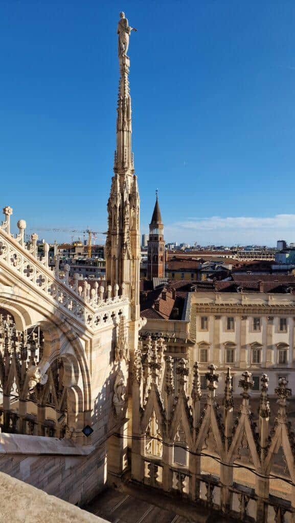 Things to do in Milan Terraces of the Cathedral on the Duomo rooftops Milano skyline 2