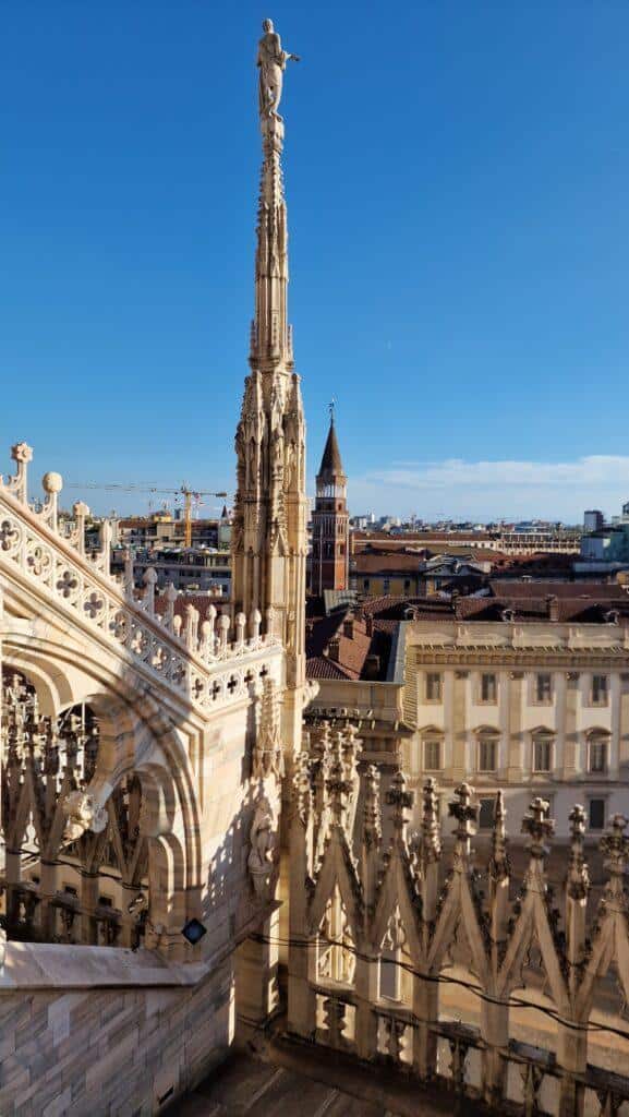 Things to do in Milan Terraces of the Cathedral on the Duomo rooftops Milano skyline 3