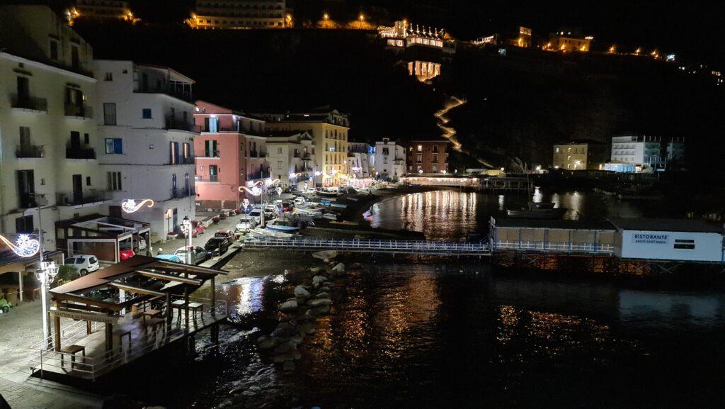 Things to do in Sorrento in winter. Marina Grande Sorrento by night in winter 1