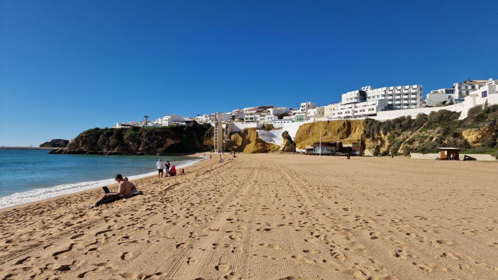 Albufeira beach in winter Portugal things to do in Algarve weather towns